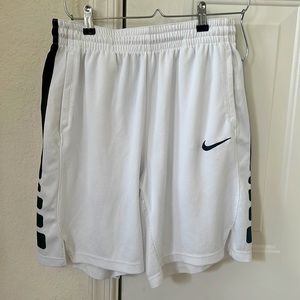 Nike Elite Stripe Dri-FIT Basketball Shorts White & Black Men's L